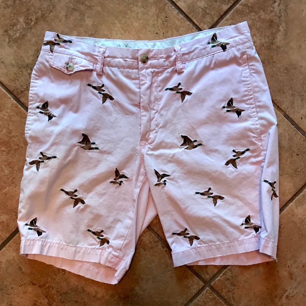 Ralph Lauren Men’s Pink Embroidered Duck Shorts